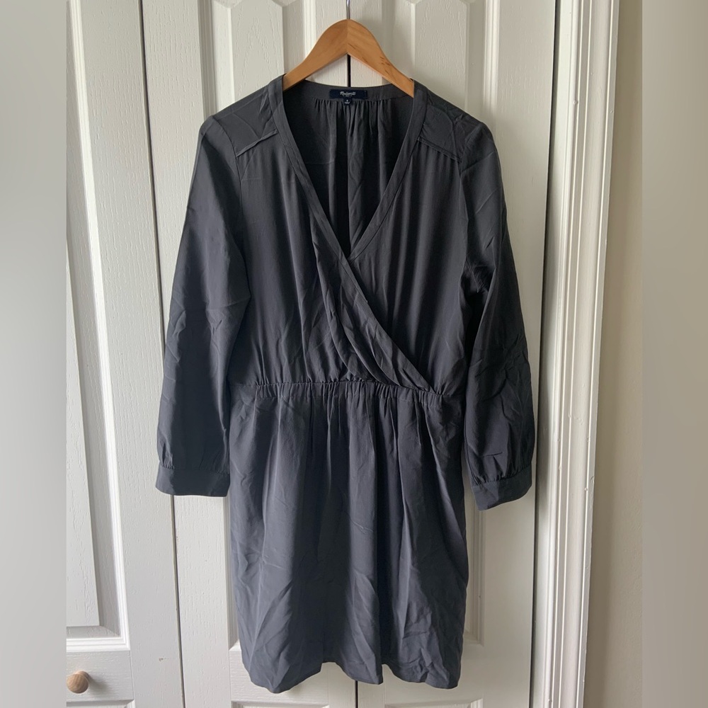Madewell silk dress gray size 8